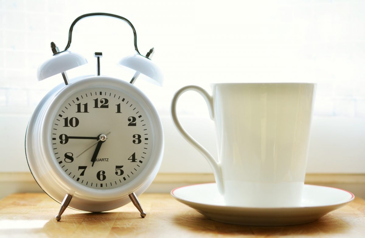 clock and coffee for making the best of your time